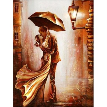 Norimpex - Puzzle Diamant painting: A kiss in the rain 30x40cm - 1 - 39 piese