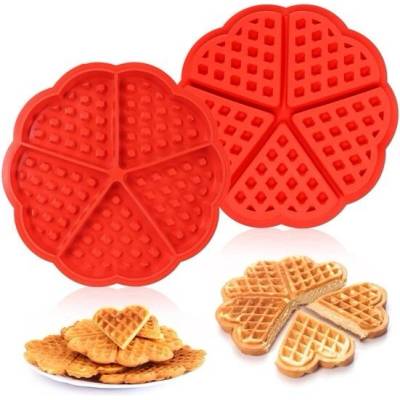 Silikonová nepřilnavá forma na vafle a muffiny 2 díly s 5 dutinami pečící nástroj
