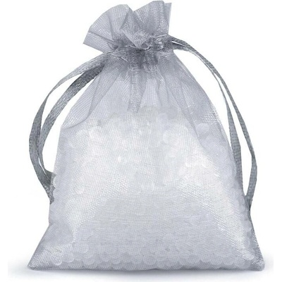 Dárkový pytlík 7x9 cm organza - šedá (5 ks)