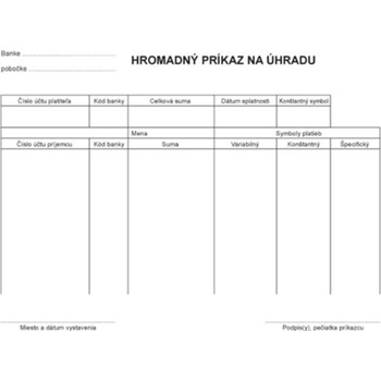 Igaz 122 Príkaz na úhradu - hromadný