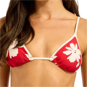 Seafolly Дамско бикини горнище Seafolly Mayflower Slide Tri Bikini top - Cosmo Red - размер 42 (EU) (150-6646-0216)