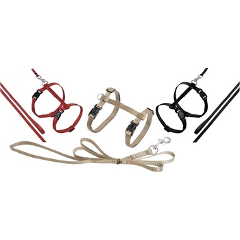Flamingo Cat Lead and Harness - Комплект повод с регулируем нагръдник за котки, 110 см. - червен