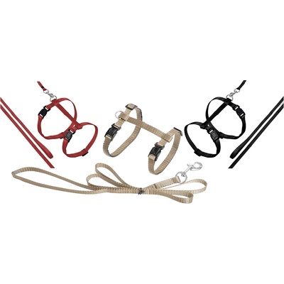 Flamingo Cat Lead and Harness - Комплект повод с регулируем нагръдник за котки, 110 см. - червен