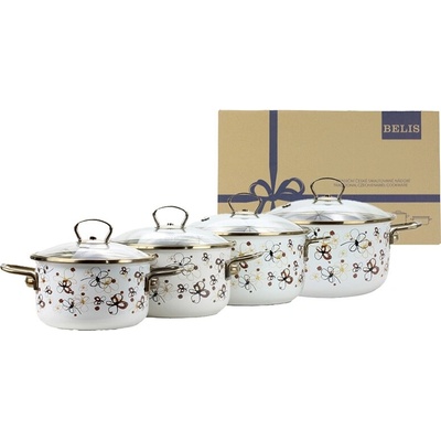 BELIS Smaltovaná sada nádobí 8dílná PREMIUM krémová 19669-116DPHN3 – Hledejceny.cz