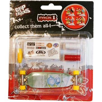 Grip & Tricks Играчка за пръсти long board, тюркоаз, с емоджита (gt-f-lb-aqua)