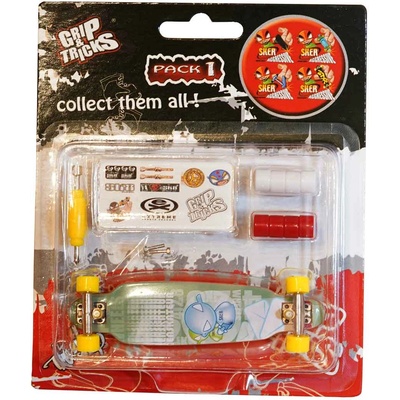 Grip & Tricks Играчка за пръсти long board, тюркоаз, с емоджита (gt-f-lb-aqua)