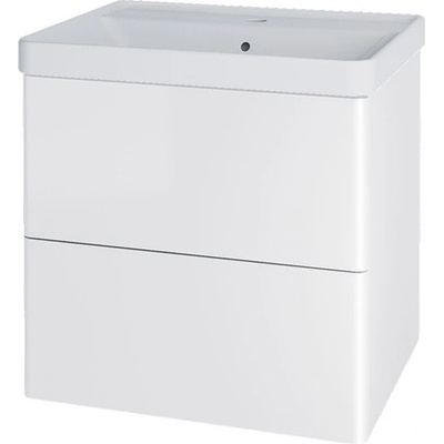 Mereo Siena, kúpeľňová skrinka s keramickým umývadlom 61 cm, biela lesk CN410