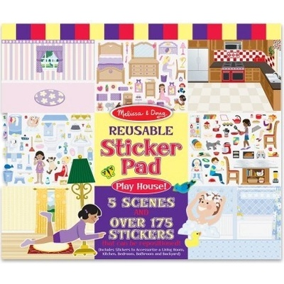 Melissa & Doug Znovunalepiteľné samolepky 5 scenérií so zariadením v dome