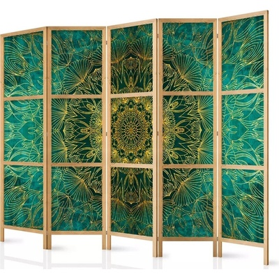 Fabulo 5-dílný Zlatá mandala 172 x 225 cm potisk na jedné straně paravánu