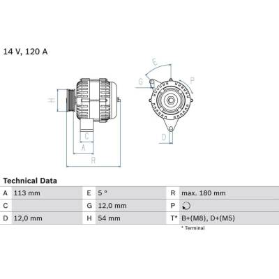 generátor BOSCH 0 986 083 300 0 986 083 300