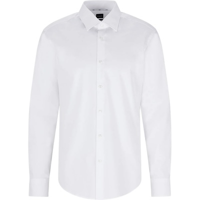 HUGO BOSS Риза с дълъг ръкав Boss Men's H Joe Kent Long Sleeve Oxford Shirt - White