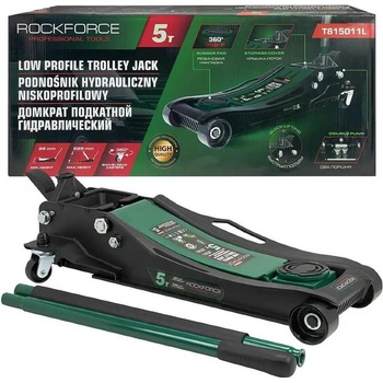 RockForce Крик хидравличен крокодил, 5 т, нископрофилен, 96-595 мм, RockForce RF-T815011L, с 2 помпи и педал (RF-T815011L)