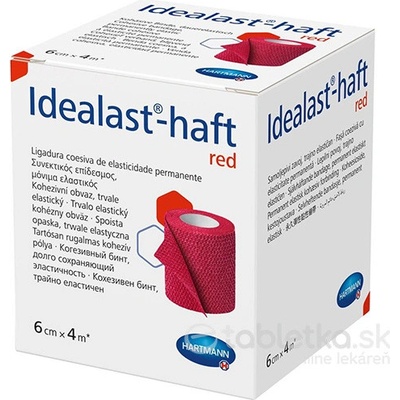 Idealast Color Cohesive ovínadlo elastické krátkoťažné červené 6 cm x 4 m 1 ks