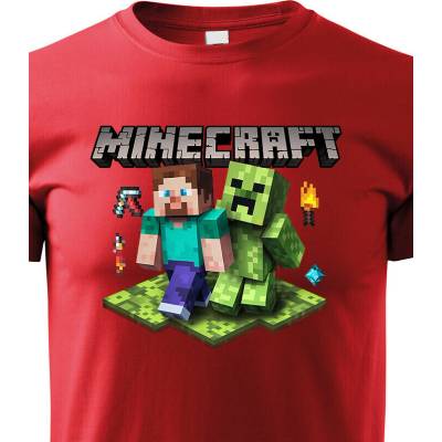 Dětské tričko Minecraft 2 ČervenáCanvas Dětské tričko Bezvatriko.cz 2922