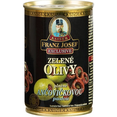 Franz Josef Kaiser Zelené olivy plnené ančovičkovou pastou 300 g
