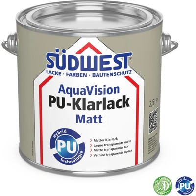 Südwest AquaVision PU-Klarlack 0,75 l Matt bezfarebný