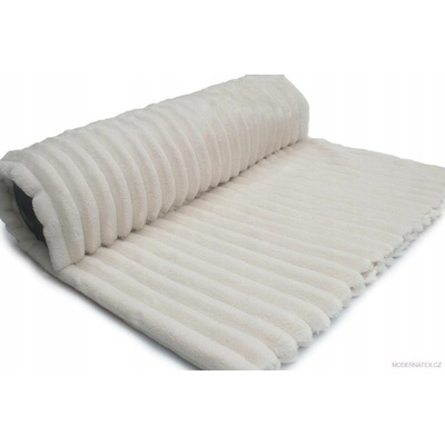 Látka mínky proužky, 300 g/m², šíře 160 cm, metráž, ecru