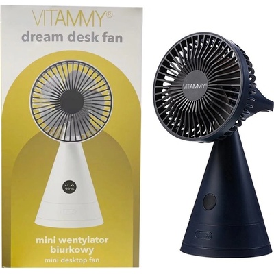 VITAMMY Dream desk fan, USB mini stolný ventilátor, čierny