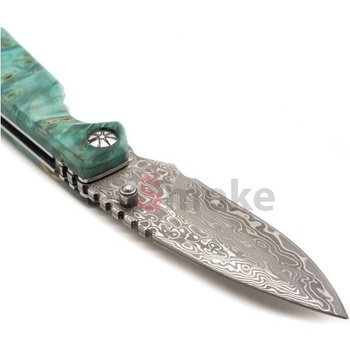 asMODus damaškový nôž s drevenou rukoväťou zelená