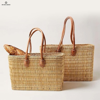 My Soul Depot Плетена чанта с текстилен джоб / светъл (ber043)