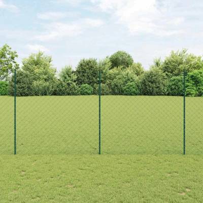 VidaXL Plot s sloupkem Zelená 1,6 x 25 m Ocel a PVC