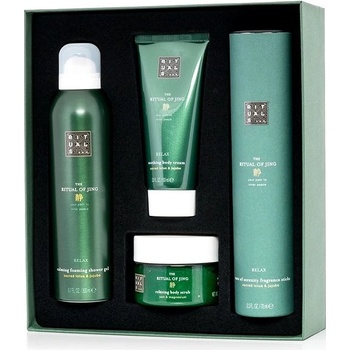 Rituals The Ritual of Jing telový peeling 125 ml + sprchová pena 200 ml + telový krém 100 ml + aróma difuzér 70 ml