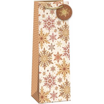 ARGUS Darčeková taška na víno (13 x 37.5 cm) - Zlaté vločky 08390165