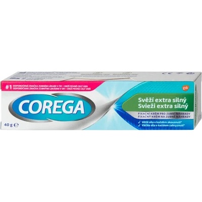 Corega Fresh Extra Strong svěží extra silný fixační krém pro zubní náhradu 40 g