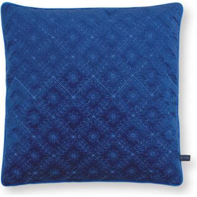 Pip Studio sametový dekorační polštář Quilted Daisy 50x50 modrý
