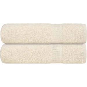 vidaXL Кърпи за ръце FROGN 2 бр. кремави 50x100 см 360 г/м2 (136998)