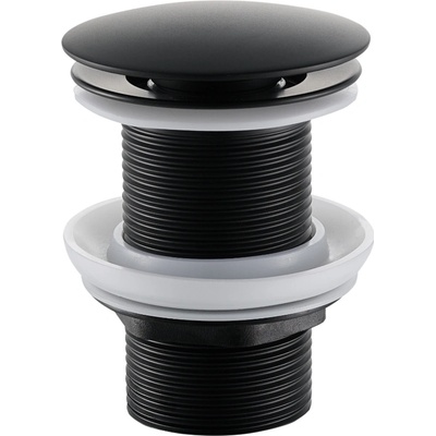 Cerano Umyvadlová výpusť, 5/4“ click-clack bez přepadu, černá matná, CER-CC-B – Zboží Mobilmania