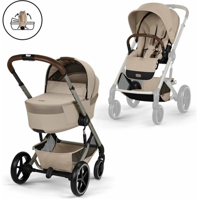 CYBEX Gold Balios S Lux + Balios Fold Cot 2026 TPE / Almond Beige | beige