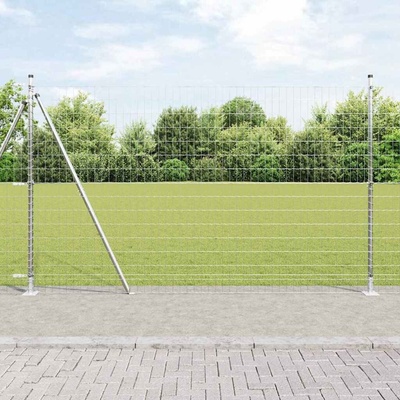OMAXI Zahradní euro plot s betonovým základem 10 x 1,5 m Stříbrná 243577