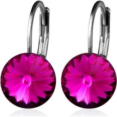 Šperky4U ocelové náušnice dark pink NBSS08-DP