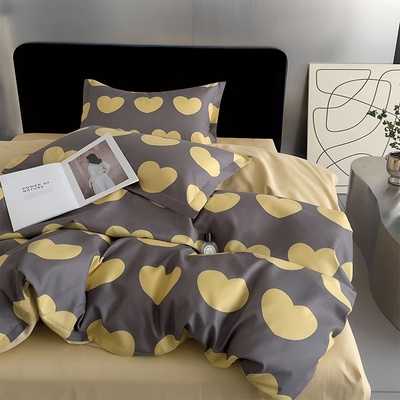 Двулицево спално бельо (размер за приста) EmonaMall, 4 части - Модел S17427 (S17427-66666m)