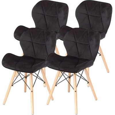 Bestent Carbon sametová černá 4 ks