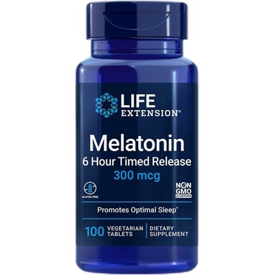 Life Extension Melatonin 6 Hour Timed Release 300 mcg [100 Таблетки]