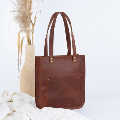 Ammyla kožená kabelka Vera Raw crazy hnedá Crossbody s popruhom