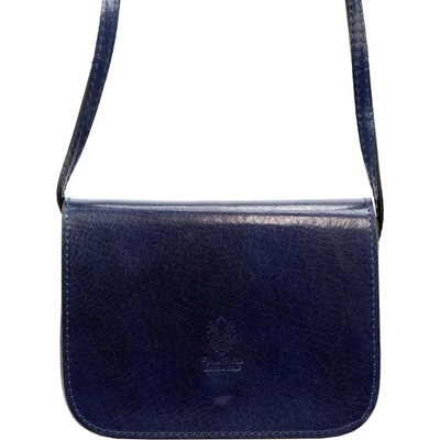 Vera Pelle kožená malá dámska crossbody kabelka tmavo modrá