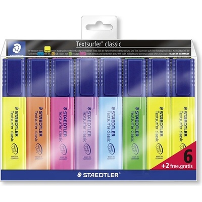 STAEDTLER Маркер Staedtler Textsurfer асортимент (6+2) (364 A WP8)