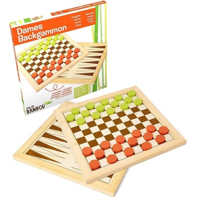 Jeujura Dáma a Backgammon z bambusu