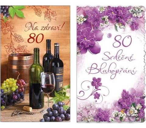 přání srdečné do obálky - 80