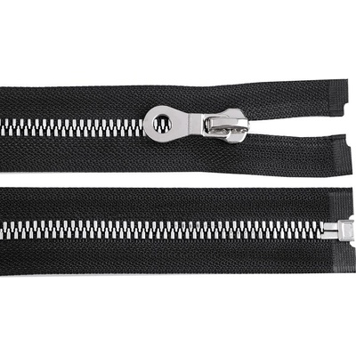 Prima-obchod Kostěný zip, imitace kovu No 8 délka 60 cm bundový, barva 322 černá