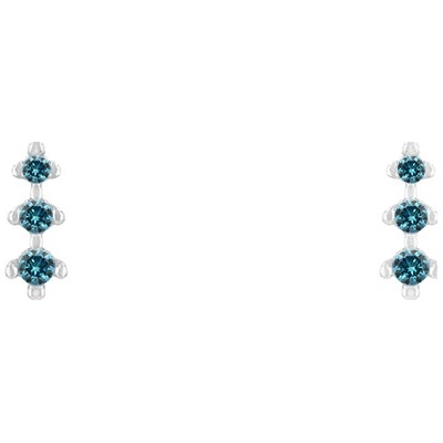 Eppi Minimalistické náušnice s modrými diamantmi Sylvi E42444