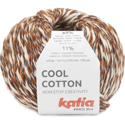 Katia Cool Cotton Farba: Dark orange-Beige-Blue