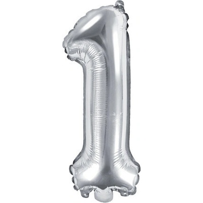 PARTYDECO Foliová číslice 1 stříbrná 35cm