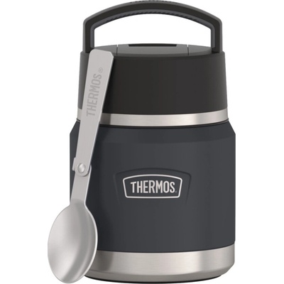 Thermos dětská termoska na jídlo s lžící 355 ml tmavě šedá černá