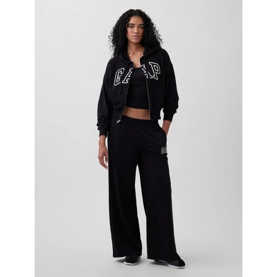 GAP Tepláky s logom wide-leg Čierna
