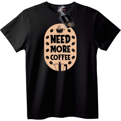 NOONEBRAND Тениска Нужда от повече кафе - 4XL, White