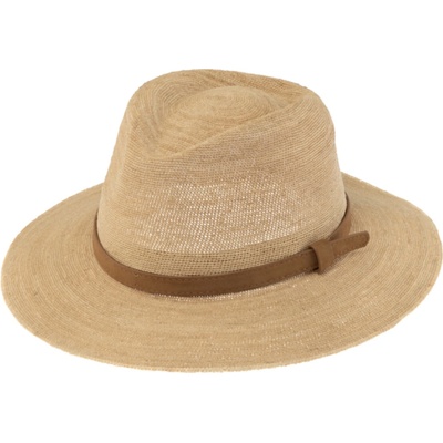 Fiebig Headwear since 1903 Fedora s hnědou stuhou Traveller Crochet béžový